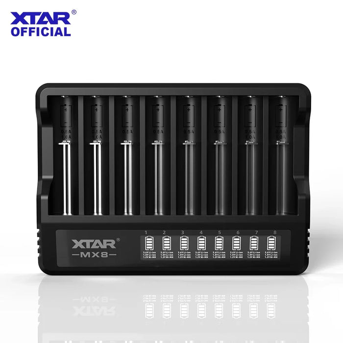 Slimme XTAR MX8-acculader