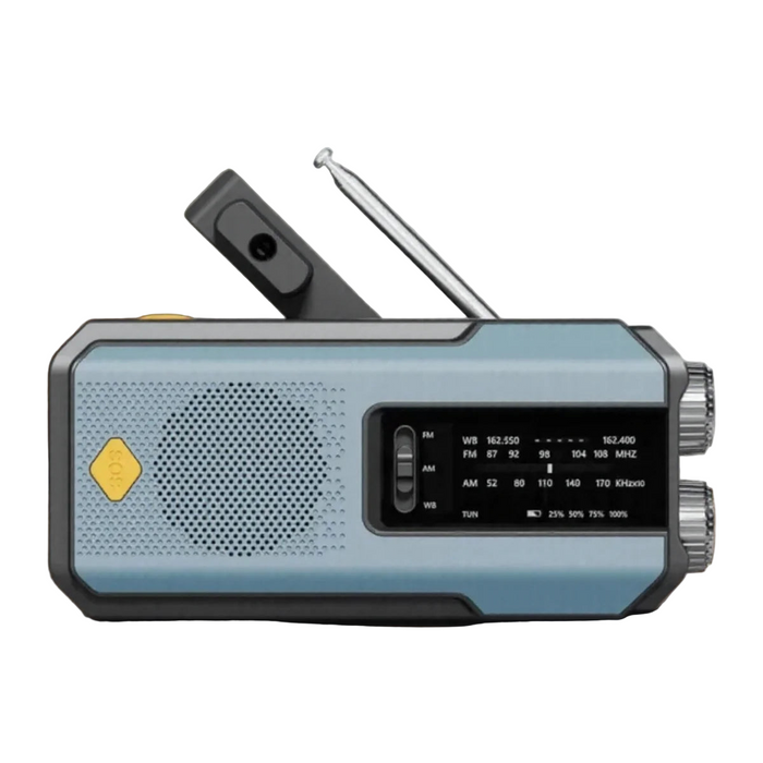 Zonne-noodradio met ledzaklamp, blauw