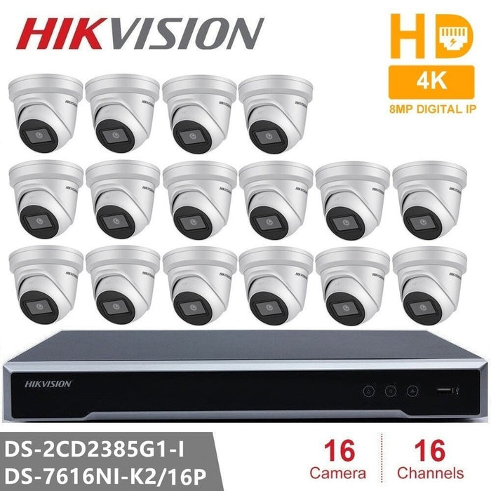 Kit de videovigilancia IP Hikvision de 8 MP con cámara DS-2CD2385G1-I