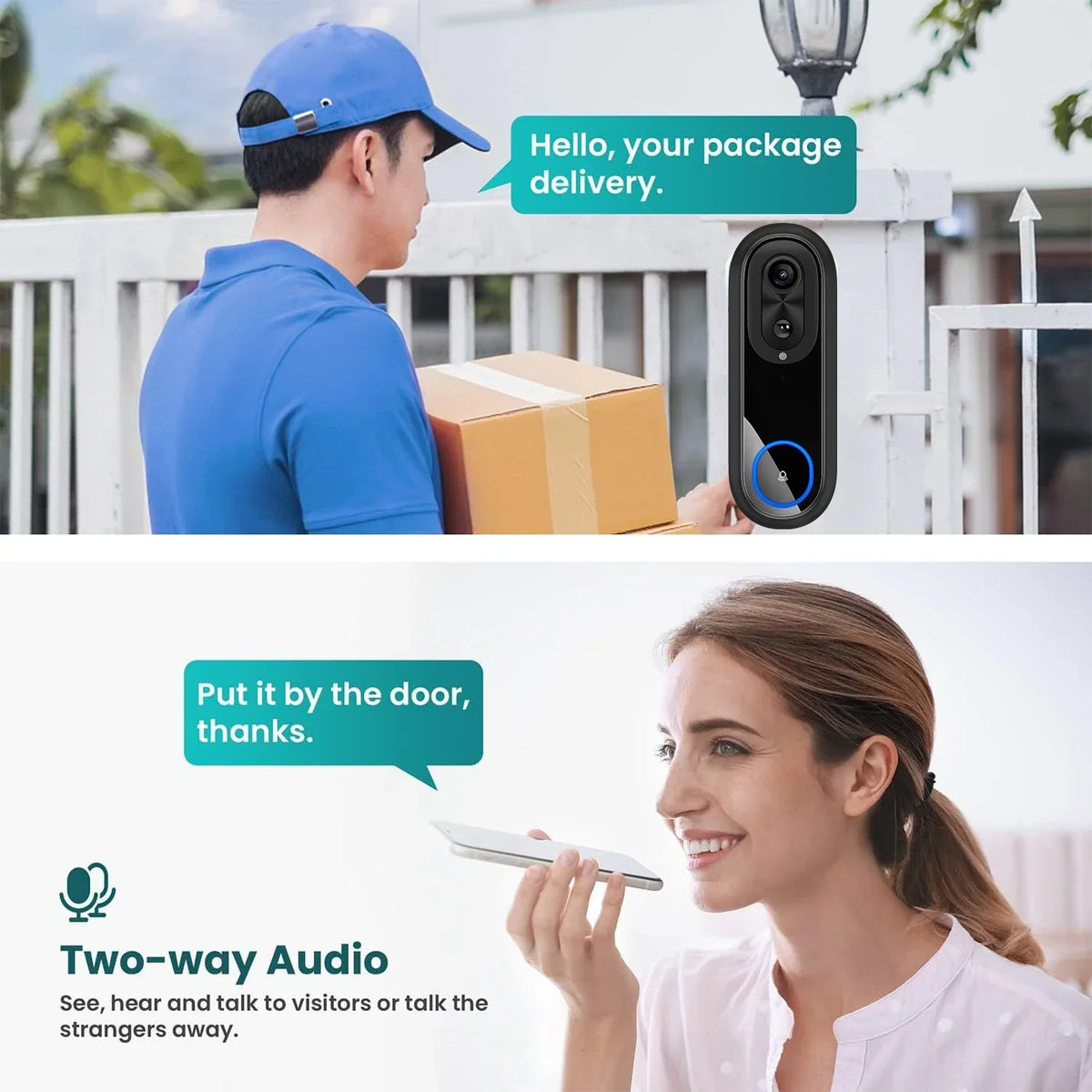 Smart Wi-Fi 1080p video doorbell