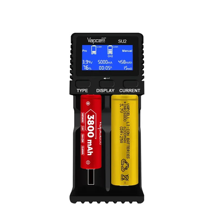 Slimme Vapcell SU2-oplader met twee sleuven