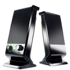 Compact USB Laptop Speakers with Volume Control (Black)-0