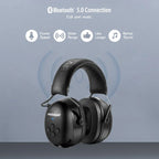 Black electronic Bluetooth hearing protection earmuffs