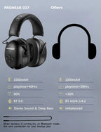 Black electronic Bluetooth hearing protection earmuffs