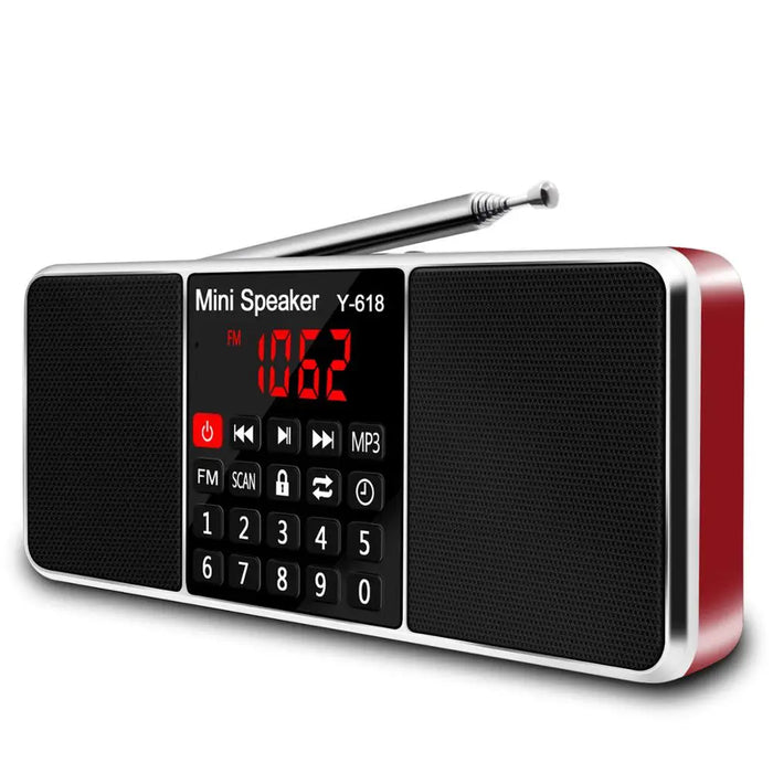 Digitale stereo FM-radiotuner, rood