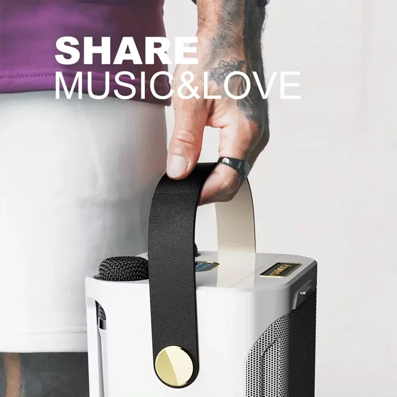 Krachtige Bluetooth-karaokespeaker met twee microfoons