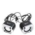 Black computer speakers with bass subwoofer