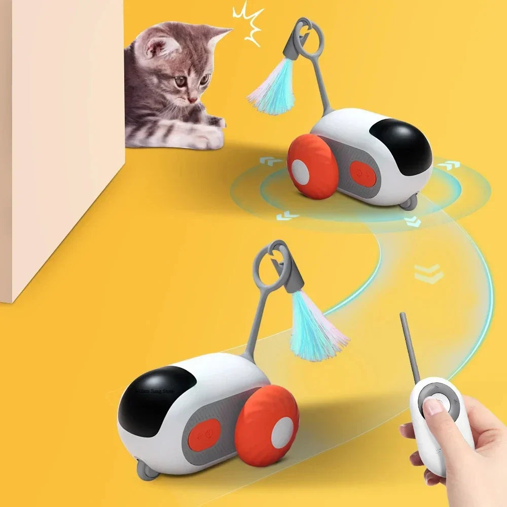 Smart interactive cat toy car