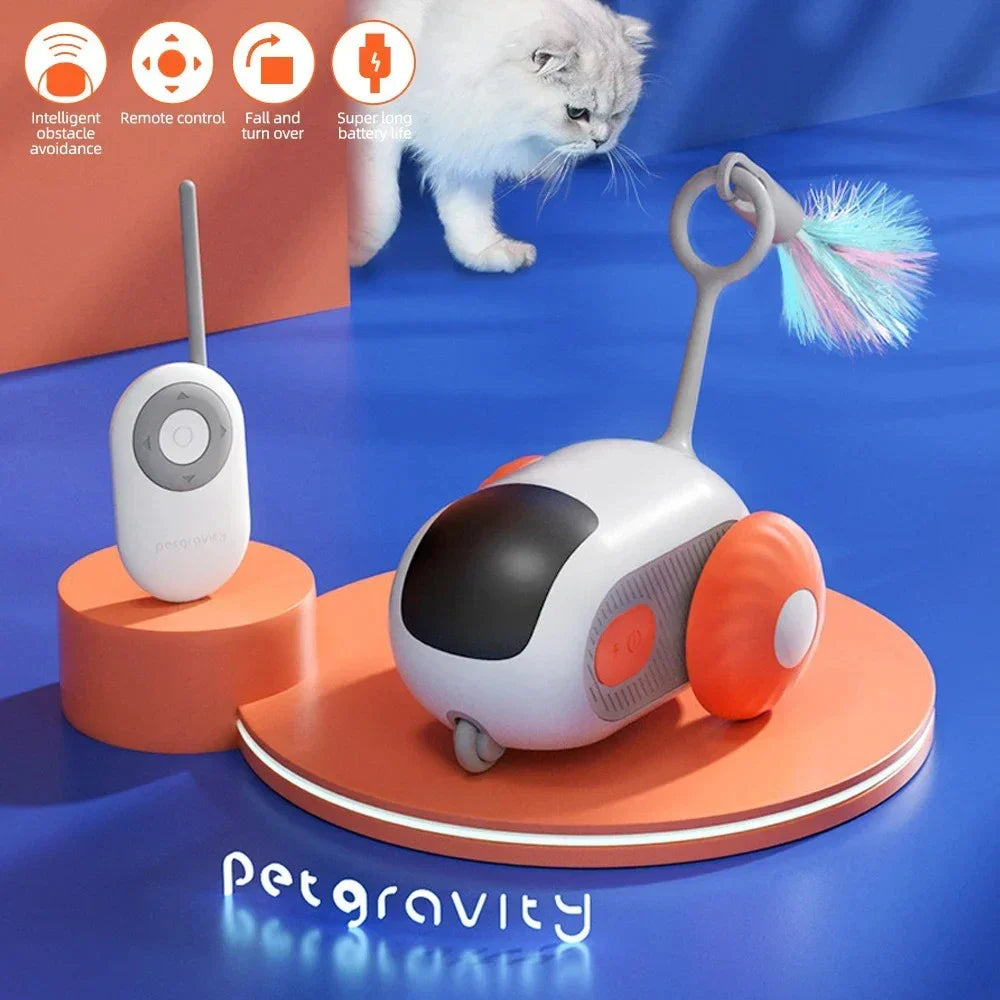 Smart interactive cat toy car