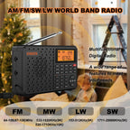 Black portable digital stereo radio
