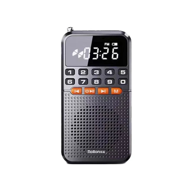 Miniradio FM met dubbele antenne, zwart
