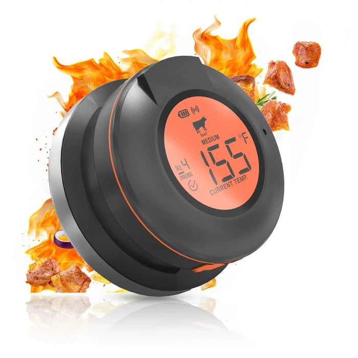 Slimme draadloze thermometer voor vlees en barbecue, zwart