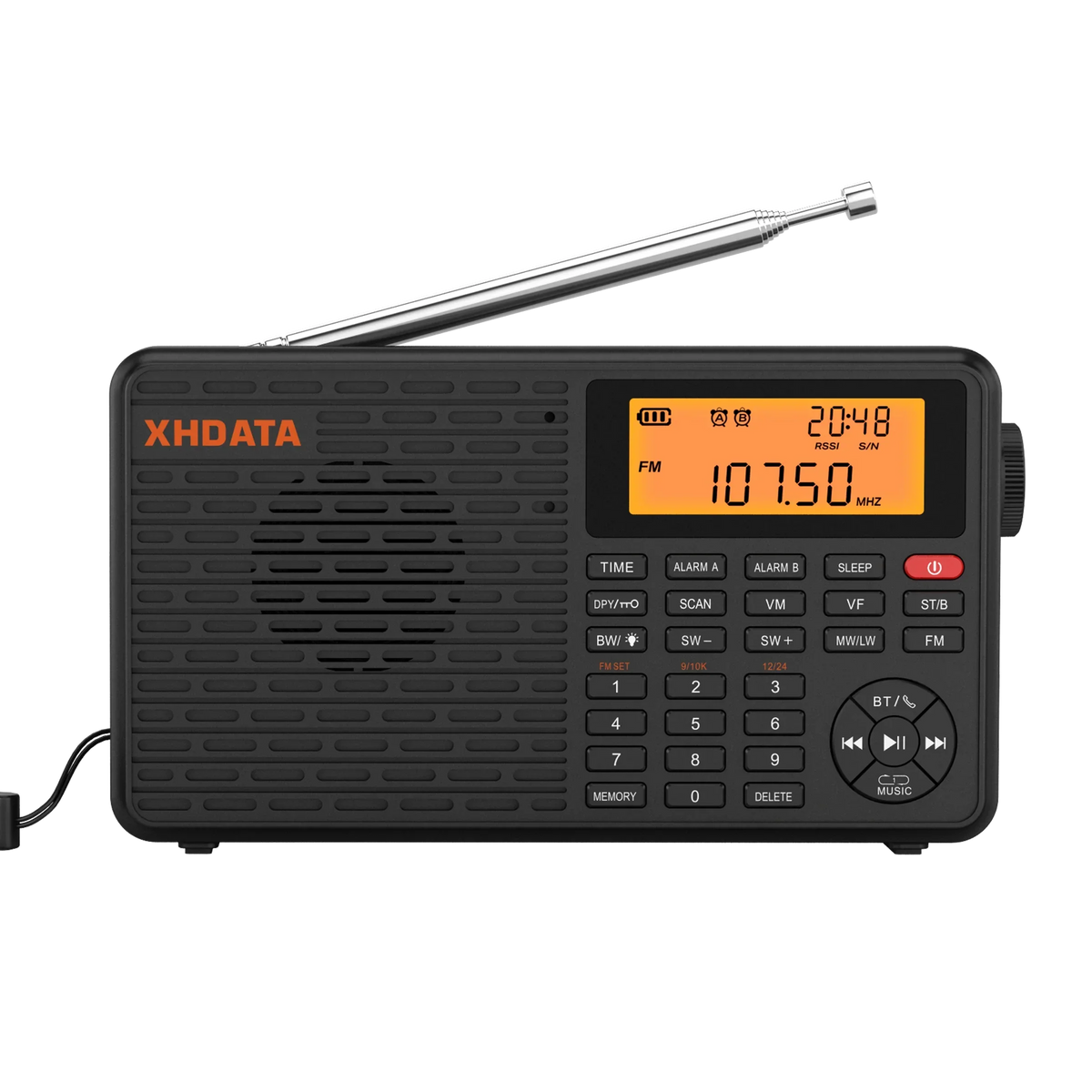 Black portable digital stereo radio
