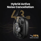 Black wireless Bluetooth over-ear headphones