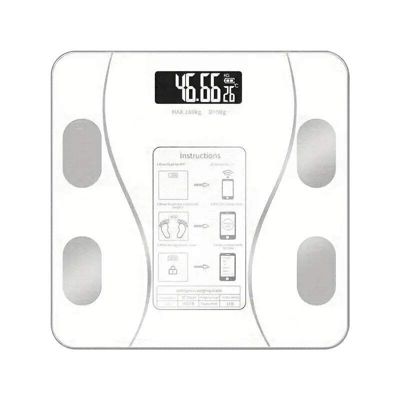 Slimme Bluetooth-weegschaal met lichaamsvetmeting, wit
