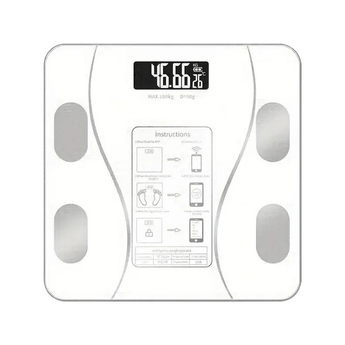 Slimme Bluetooth-weegschaal met lichaamsvetmeting, wit
