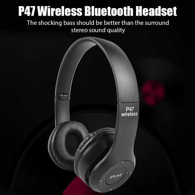 Draadloze Bluetooth-hoofdtelefoon, zwart
