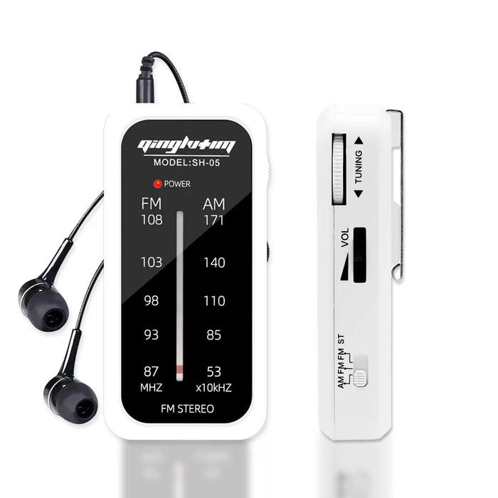 Compacte draagbare multibandradio, wit