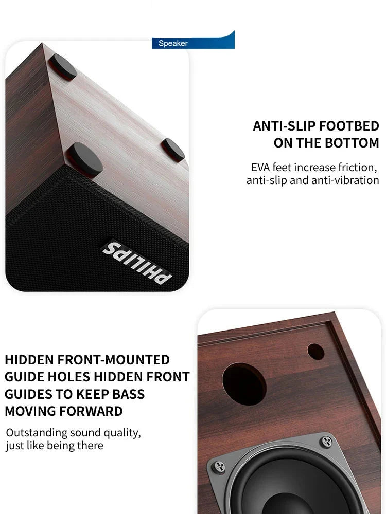 Brown Bluetooth speaker with wood finish