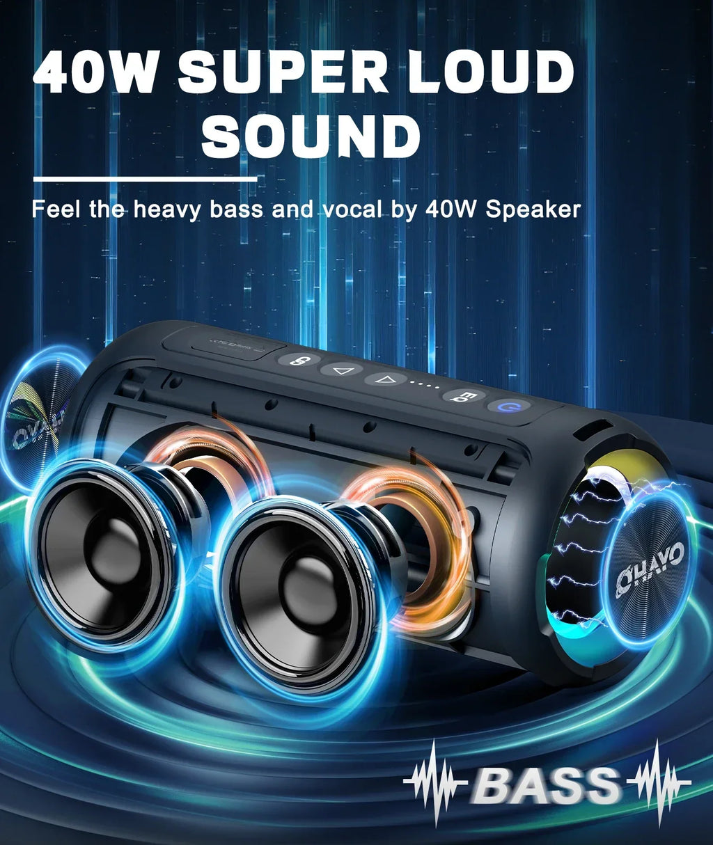 40 W stereo Bluetooth-luidspreker, zwart