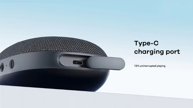 Black water-resistant portable outdoor Bluetooth speaker