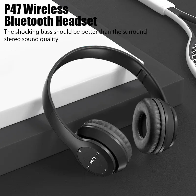 Draadloze Bluetooth-hoofdtelefoon, zwart