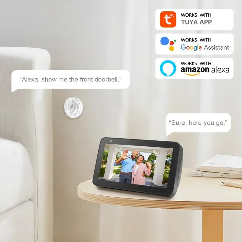 Sonnette connectée avec caméra Wi-Fi 2,4 GHz et résolution 1080p
