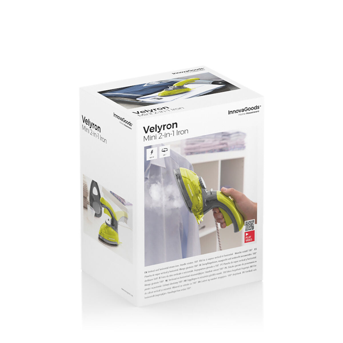 Velyron InnovaGoods mini-stoomstrijkijzer 2-in-1 800 W