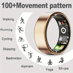 Gold smart fitness ring with charging case
