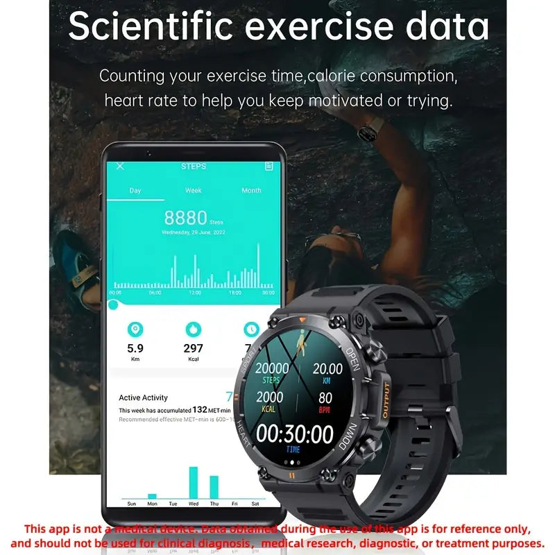 Round smartwatch with 3.53 cm screen