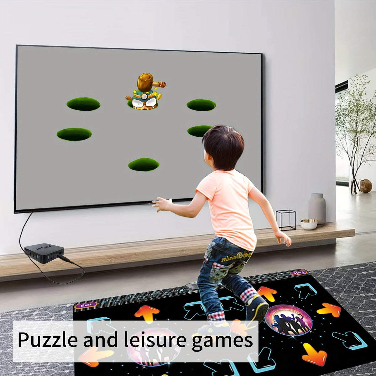 Two-player dance mat with motion sensor