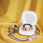 Gold smart fitness ring with charging case