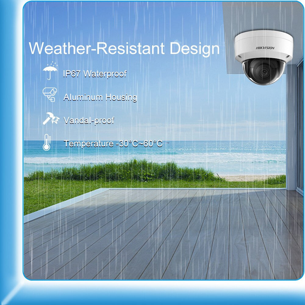 Hikvision 4K 8 MP IP-videobewakingsset met PoE, DS-2CD2185FWD-IS