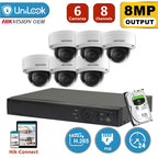 Hikvision 4K 8 MP IP-videobewakingsset met PoE, DS-2CD2185FWD-IS