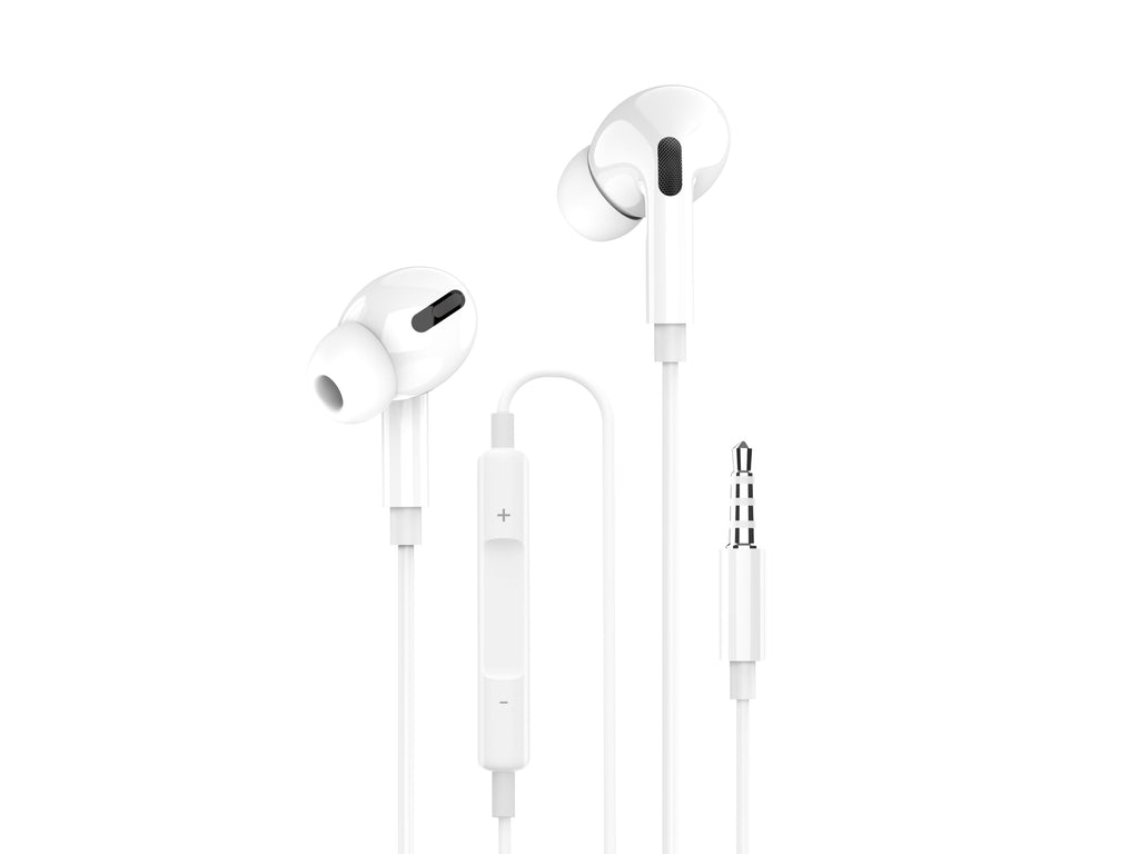 Techancy TD8036 bedrade oordopjes met 3,5 mm aansluiting en microfoon, wit