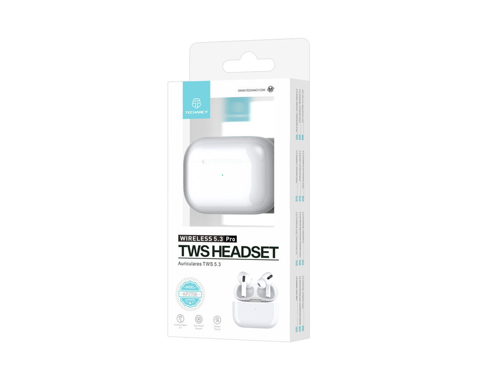Techancy TWS KP2708 Bluetooth 5.3 oordopjes, wit, tot 5 uur afspeeltijd