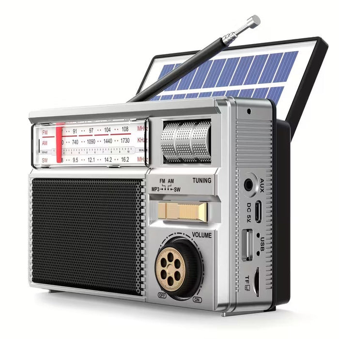 Multifunctionele draagbare radio FM/AM/Bluetooth/zonnepaneel
