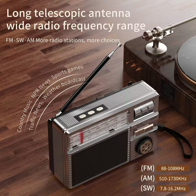 Multifunctionele draagbare radio FM/AM/Bluetooth/zonnepaneel