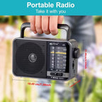 AM/FM transistor radio with USB charging