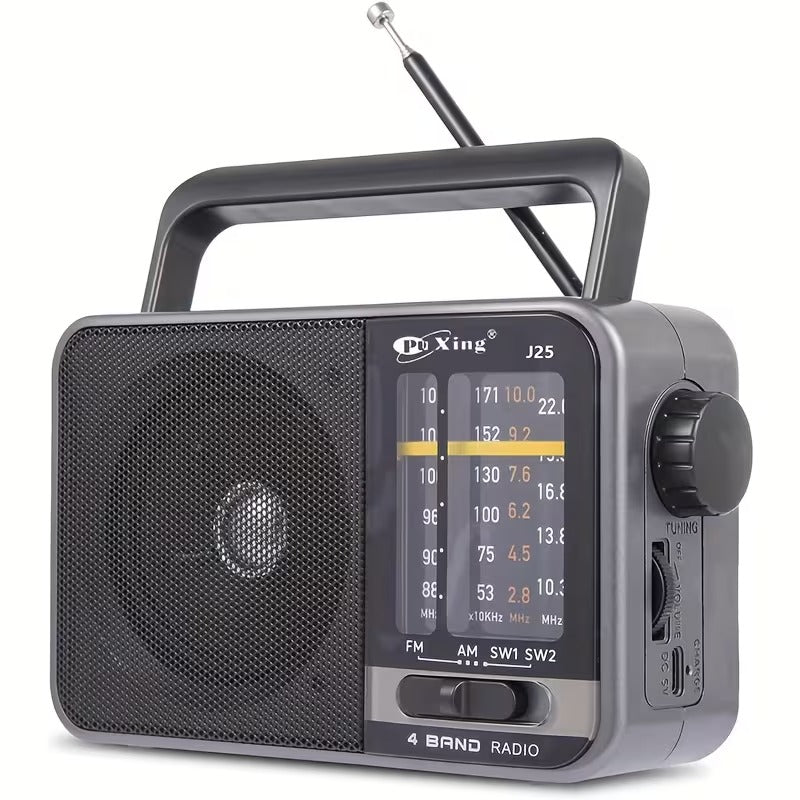 AM/FM transistor radio with USB charging
